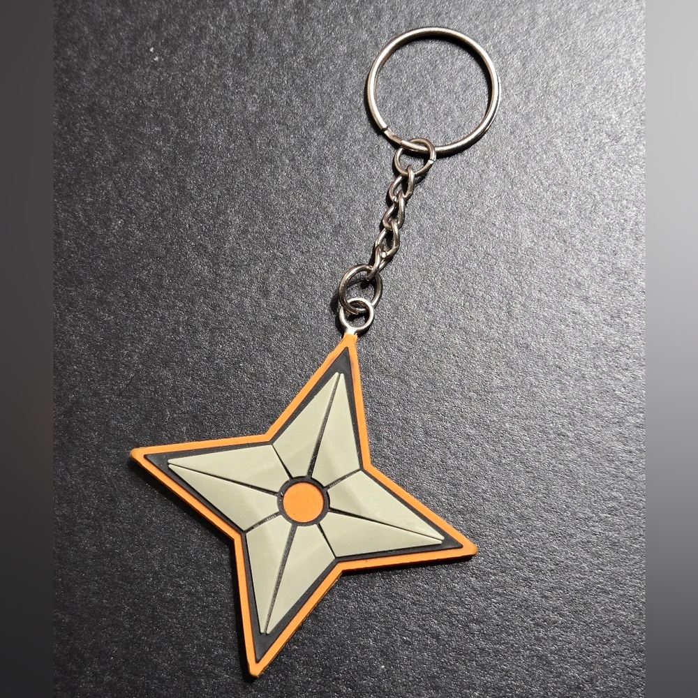 2002 Masashi Kishomoto Naruto Silicone Ninja Star Keyring Keychain Great Cond